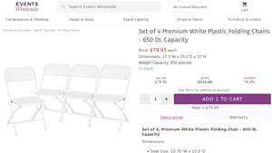 Events Wholesale - Premium Folding Chairs
