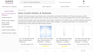 Events Wholesale - Glass Candle Holders