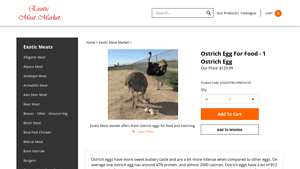 Exotic Meat Markets - Ostrich Eggs