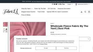 Fabricla - Dusty Pink Wholesale Fleece Fabric