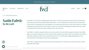 Fabric Wholesale Direct - Satin Fabric By The Yard