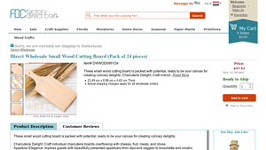Factory Direct Craft - Small Wood Cutting Board