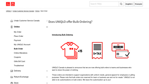 UNIQLO - Bulk Orders for Teams and Businesses
