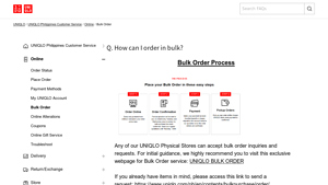 UNIQLO - Bulk Order Process