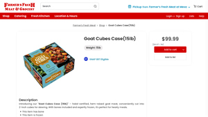Farmers Fresh Meat - Goat Cubes Case (15lb)