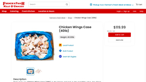 Tyson - Chicken Wings Case (40lb)