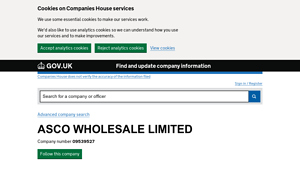ASCO WHOLESALE LIMITED - Company Information