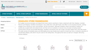 Fixtures and Displays - Headless Store Mannequins