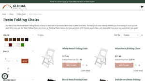 Global Event Supply - Heavy Duty Resin Folding Chairs