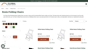 Global Event Supply - Resin Folding Chairs