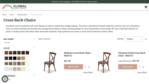 Global Event Supply - Cross Back Chairs with Free Cushions