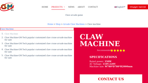 GM Tech - Custom Claw Machine Arcade
