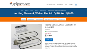 Weber - Heating Element Q140/Q1400