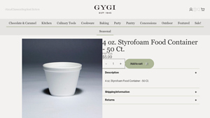 Gygi - 4 oz. Styrofoam Food Container