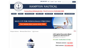 Hampton Nautical - LED Lighted Decorative Metal Lighthouse