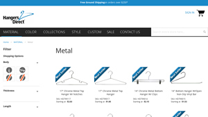 Hangers Direct - Chrome Metal Hangers