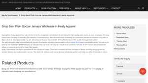 Healy Sportswear - Plain Soccer Jerseys