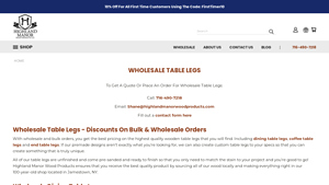 Highland Manor - Wholesale Table Legs