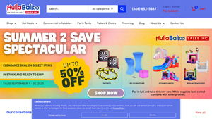 HullaBalloo Sales - Pastel Rainbow Jump and Slide