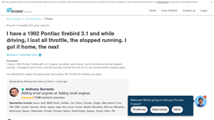 Pontiac - Firebird Throttle Issues