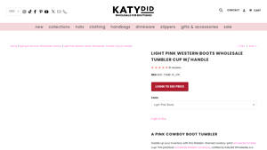 Katydid - Light Pink Western Boots Tumbler Cup