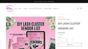 Kbake Slashes - DIY Lash Cluster Vendor List