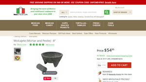 Mexgrocer - Stone Mortar and Pestle Molcajete