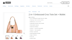Mezon - 2 in-1 Embossed Crocodile Tote Set + Wallet