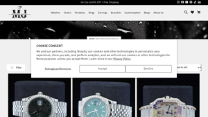 Millennium Jewelry - Men's Moissanite Watches