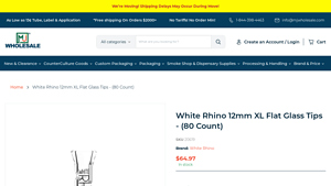 White Rhino - 12mm XL Flat Glass Tips