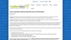 Motion Labs - Temporary Power Distribution Systems