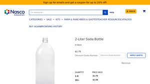 Nasco Education - 2-Liter Soda Bottle