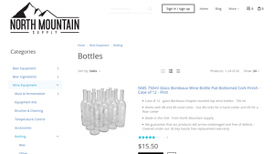 North Mountain Supply - NMS 750ml Glass Bordeaux Wine Bottle