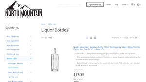 North Mountain Supply - Liberty 750ml Rectangular Glass Wine/Spirits Bottle