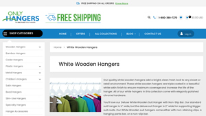 Only Hangers - Deluxe White Wooden Suit Hanger
