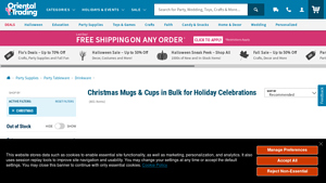 Oriental Trading - Bulk Christmas Mugs & Holiday Cups