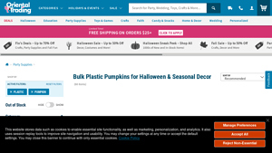 Oriental Trading - Bulk Plastic Pumpkins