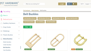 Pet Hardware - Nickel Tested Gold Plated Belt Buckles