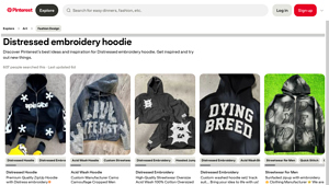 Pinterest - Distressed Embroidery Hoodie