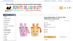 Private Island Party - Easter Baskets Bulk 12 Pack