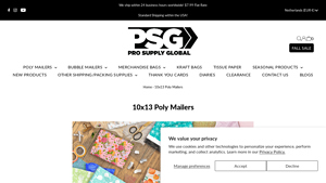 ProSupply Global - 10x13 Poly Shipping Mailers