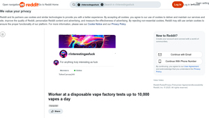 Reddit - Disposable Vape Testing