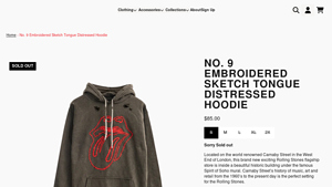 RS No. 9 - Embroidered Sketch Tongue Distressed Hoodie