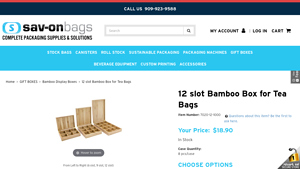 Sav-On - 12 Slot Bamboo Tea Bag Box
