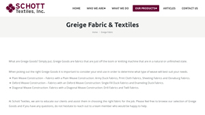 Schott Textiles - Greige Goods