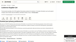 Lululemon - Supplier Overview