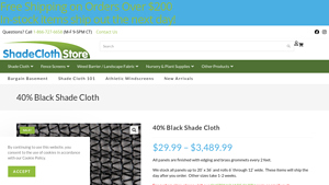 Shade Cloth Store - 40% Black Shade Cloth