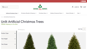 National Tree Company - Unlit Artificial Christmas Trees