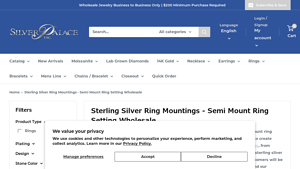 Silver Palace Inc - Wholesale Sterling Silver Ring Mountings