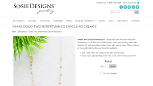 Sosie Designs - Handmade Gold Intertwined Circle Necklace